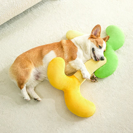 Pet Fleece Sleeping Pillow - Soft Neck Support for Dogs & Cats, 2 Shapes & Sizes