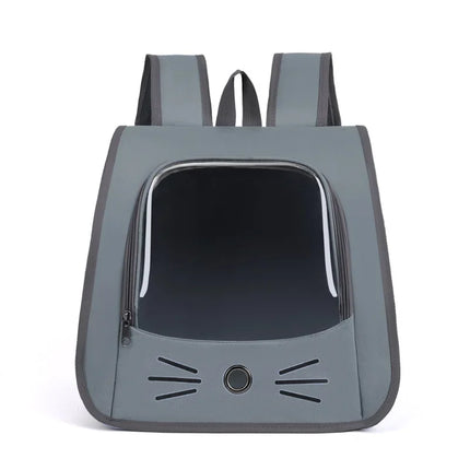 Oxford Cat Carrier Backpack - 35x35x25cm, Breathable Portable Shoulder Bag, Gray/Blue/Yellow/White