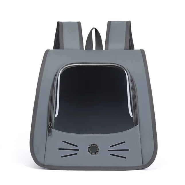 Oxford Cat Carrier Backpack - 35x35x25cm, Breathable Portable Shoulder Bag, Gray/Blue/Yellow/White