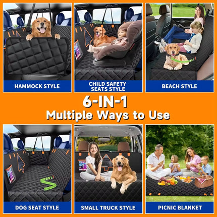 Pet Car Rear Seat Cover - Waterproof Breathable Mesh Dog Mat, 137x147cm