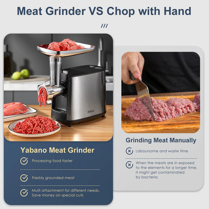 Electric Meat Grinder, Heavy Duty Meat Mincer, Sausage Stuffer Maker, Food Grinder with Sausage & Kubbe Kit, 2 Grinder Plates