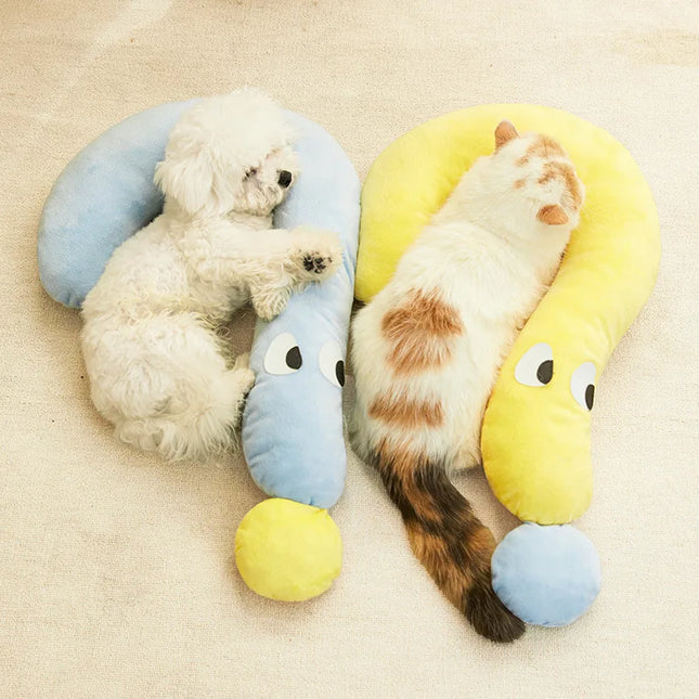 Pet Fleece Sleeping Pillow - Soft Neck Support for Dogs & Cats, 2 Shapes & Sizes