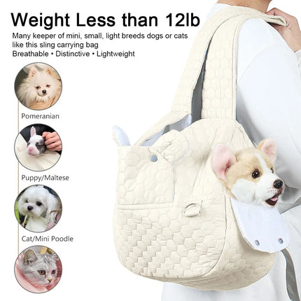 Portable Pet Chest Backpack - Travel Carrier for Cats & Dogs, Gray/White