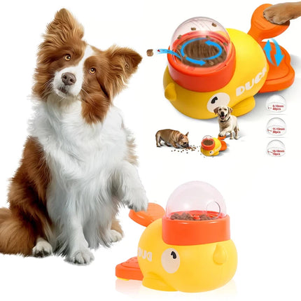 Dog Puzzle Feeder Interactive Pet Food Treat Dispenser Cartoon Duck Design Anti-slip Pet Automatic Feeder Toys for Dog Training