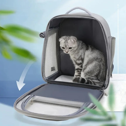 Large Transparent Capsule Pet Backpack - Breathable Outdoor Carrier, Yellow/Pink/Black/Grey