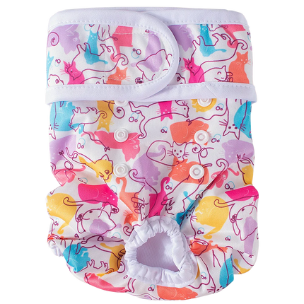 Washable Reusable Dog Diapers for Female Dogs-PUL Waterproof & Breathable,Multi-Layer Absorbent Core,Leak-Proof Tail Hole Design