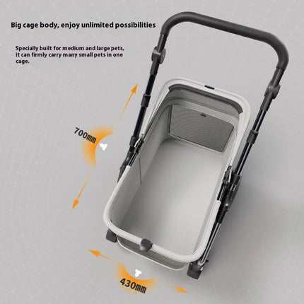 Portable 3-Wheel Pet Stroller - Foldable Dog & Cat Jogger with Storage Basket