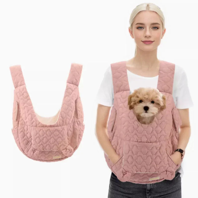 Windproof Waterproof Cotton Pet Chest Bag - Hands-Free Carrier up to 4kg, M, 4 Colors