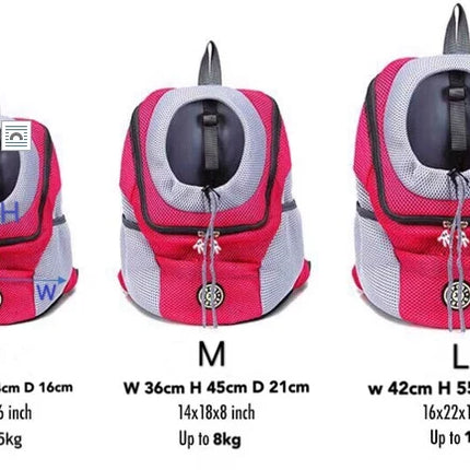 Double Shoulder Mesh Pet Carrier Backpack - Legs Out Design, S/M/L for Dogs & Cats 0-10kg