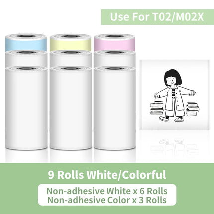 T02 Portable Printer Phomemo Mini Sticker Printer Self-adhesive Labels Inkless Sticker Printer for Journal, Notes, Photo, DIY