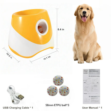 Upgraded Automatic Ball Launcher for Medium/Large Dogs - Rechargeable Tennis Ball Thrower with Interactive Pinball Design | USB