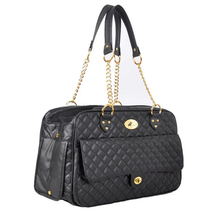 Luxury Leather Pet Carrier Sling - Windproof, 40x27x19cm, up to 5kg for Chihuahua & Small Dogs