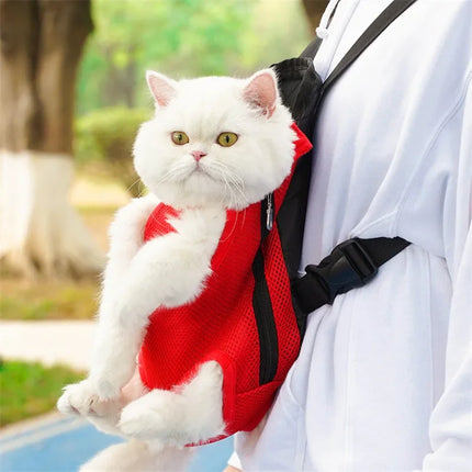 Nylon Mesh Pet Double Shoulder Backpack - S/M/L/XL by Back Length, 6 Colors