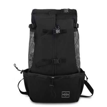 Polyester Reflective Dog Carrier Backpack - S(1-5kg)/M(4-9kg)/L(8-16kg)/XL(15-28kg), Washable, Gray/Black