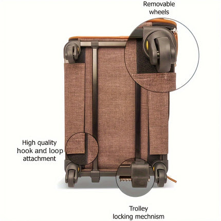 Airline-Certified Expandable Luxury Pet Carrier (With Wheels) - Dual-Wheel Pet Carrier - Pet Carrier with Retractable Handle