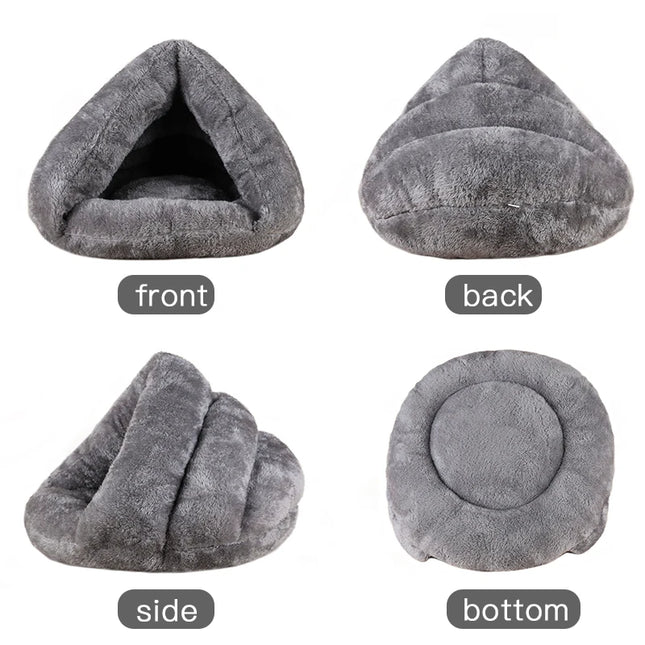Plush Round Dog Bed - Warm Washable Basket Sofa for Small Dogs & Cats (S/M/L)