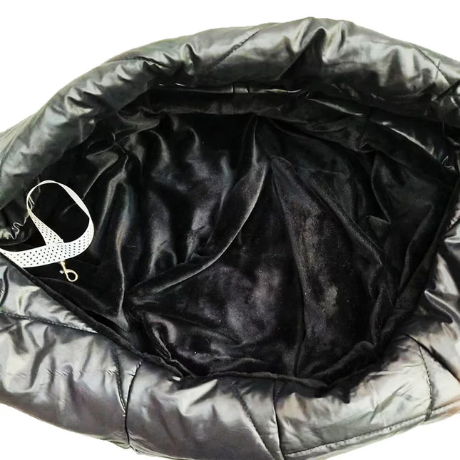 ZHUOJI Winter Cotton Pet Sling Carrier - 75x50x30cm, up to 7.5kg, Safety Leash, Front Pocket, Black/Grey/Green/Apricot