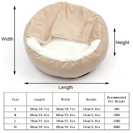 Orthopedic Dog & Cat Bed - Warm 100% Cotton Cushion Kennel for Indoor Use (S/M)