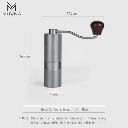 IN Stock MUVNA GM1 Adjustable Manual Coffee Grinder Coffee Grinder with Stainless Steel 38mm Conical Burr Portable Grinder