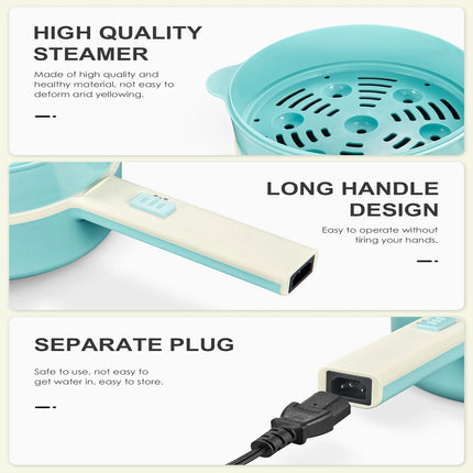 Yabano Electric Pot, 850W Non-Stick Electric Hot Pot with Steamer,1.6L Noodles Cooker with Dual Power Control, Portable Pot For