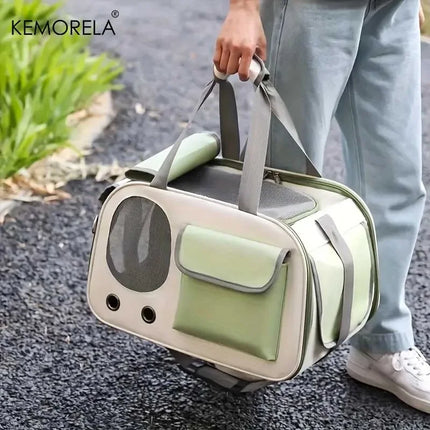 Portable Nylon Pet Carrier Bag for Cats & Small Dogs - Travel & Outdoor, Yellow/Green/Black