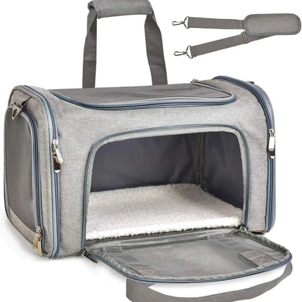 Airline Approved Nylon Pet Carrier - 43x28x28cm, Claw-Defense Mesh, up to 8kg, 5 Colors