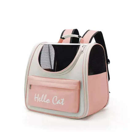 Oxford PVC Pet Carrier Backpack - 37x25x34cm, Windproof, Breathable, Blue/Green/Pink/Purple