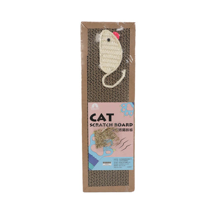 Oval Corrugated Cat Scratching Board - Claw Grinding Pad with Catnip, Protects Furniture