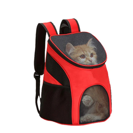 Foldable Breathable Nylon Pet Backpack - Travel Carrier Bag, S/L, Black/Red/Blue/Coffee