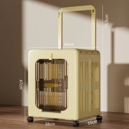 Foldable Rolling Pet Carrier Trolley - Airline Approved, Breathable, Lightweight, 4 Styles