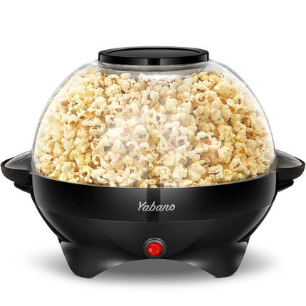 Popcorn Machine, 6-Quart Popcorn Popper maker, Nonstick Plate, Electric Stirring with Quick-Heat Technology, Cool Touch Handles