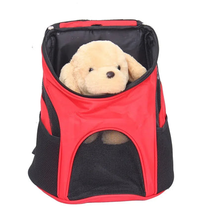 Nylon Mesh Pet Carrier Backpack - 30x31x33cm, EPE Foam Padded, up to 3kg, Red/Black/Blue/Coffee