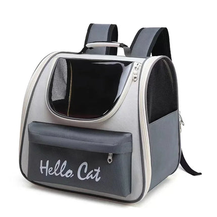 Windproof Cat Carrier Backpack with Cushion - Oxford PVC, 37x25x34cm, 6 Colors