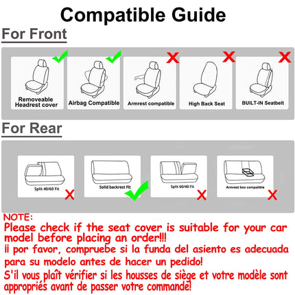 Universal Car Seat Covers Full Set - Polyester Fabric, Fits Most Cars, SUVs & Trucks