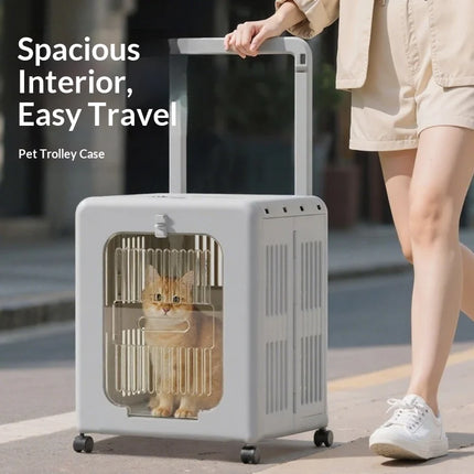 Foldable Rolling Pet Carrier Trolley - Airline Approved, Breathable, Lightweight, 4 Styles
