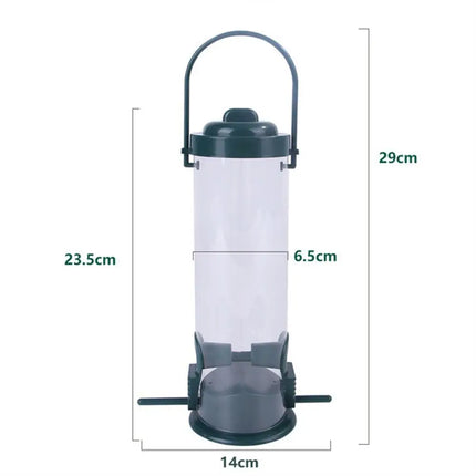 Outdoor Hanging Bird & Pet Feeder - Garden Feed Station, Multi-Hole PP Plastic, 7.6x23.5cm