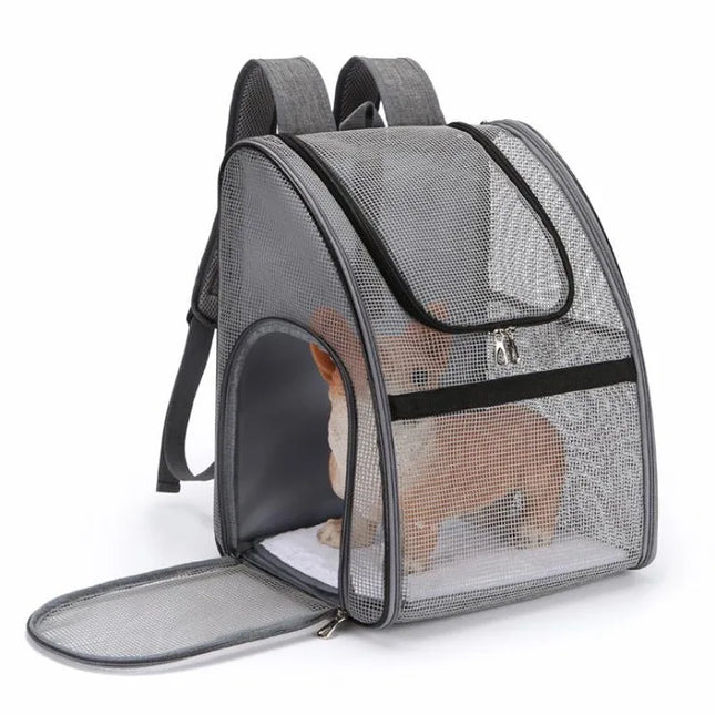 Fully Transparent Foldable Pet Backpack - Breathable Portable Carrier for Dogs & Cats