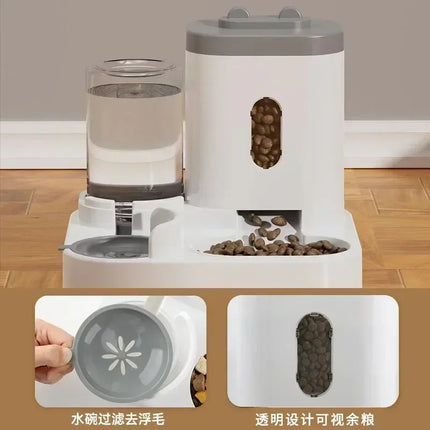 Hassle-Free Automatic Pet Feeder & Water Dispenser - Large Capacity for Cats