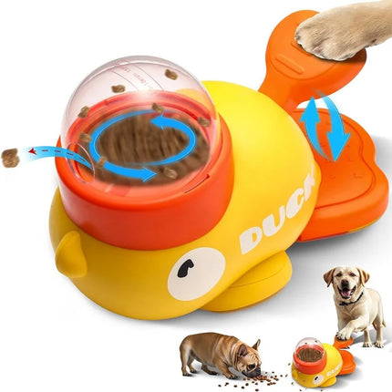 Dog Puzzle Feeder Interactive Pet Food Treat Dispenser Cartoon Duck Design Anti-slip Pet Automatic Feeder Toys for Dog Training