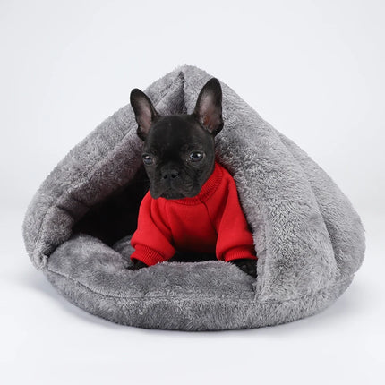 Plush Round Dog Bed - Warm Washable Basket Sofa for Small Dogs & Cats (S/M/L)