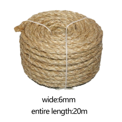 Cat Scratching Post Durable Twisted Sisal Rope for Gardening Applications Scratching Posts DIY Artwork Climbing Frame 6mmx20M