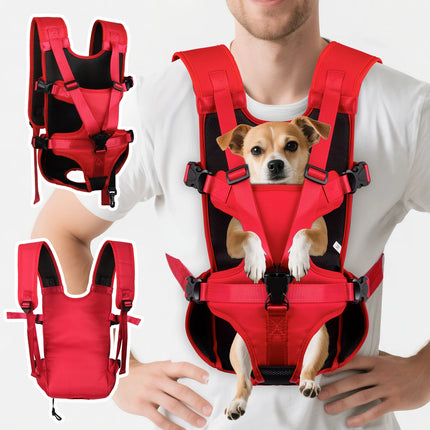 Adjustable Dog Chest Carrier Backpack - Breathable Nylon, S/M up to 8kg, Hiking & Camping