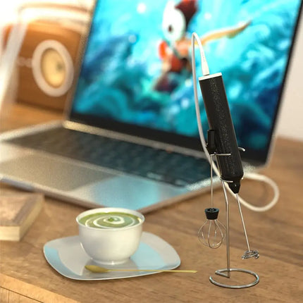 Electric Milk Frother USB Rechargeable Wireless Milk Foamer Coffee Whisk Mixer Egg Beater Mini Frother Handle Stirrer 3 Speeds