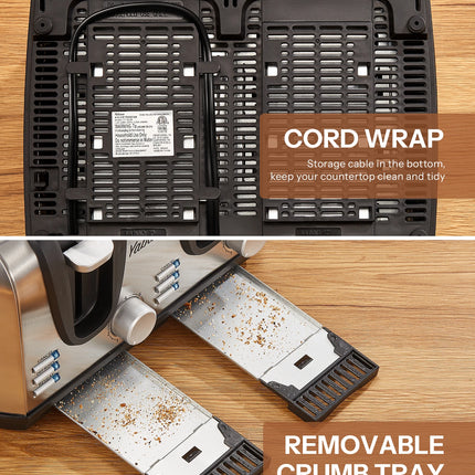 Yabano 4 Slice Toaster, Toaster with Extra Wide Slot and 7-Shade Settings, Defrost and Reheat Function