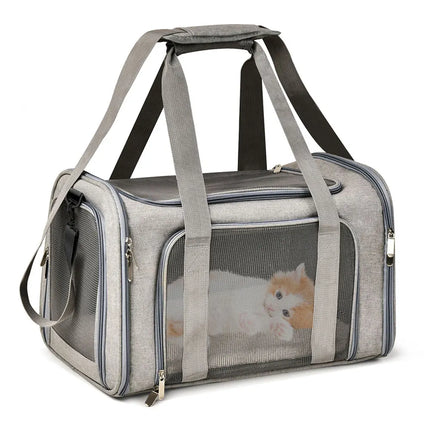 Airline Approved Soft-Side Dog & Cat Carrier Bag - M/L, Waterproof with Fleece Pad