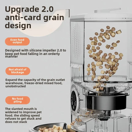 Smart Dual-Bowl Automatic Pet Feeder - Timer & App Control, Anti-Theft Design for Cats & Dogs