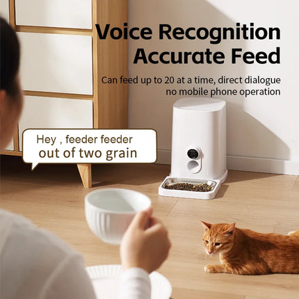 Automatic 5L Pet Feeder with WiFi Camera, APP Management & AI Voice, Cat Dog Feeding