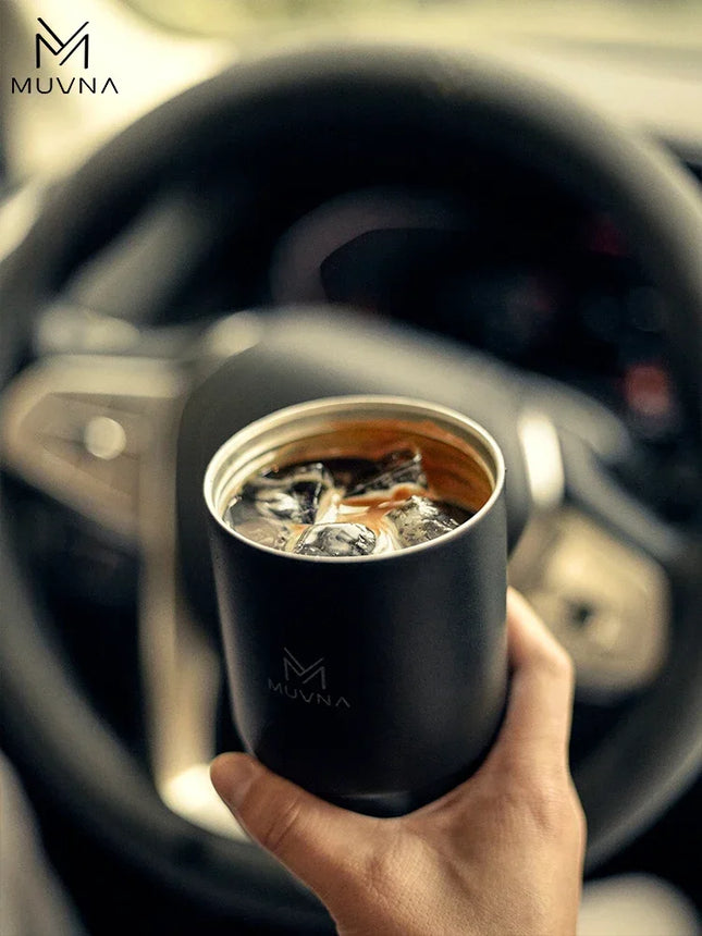 IN Stock MUVNA Coffee Insulated Cup, 260ML/450ML Outdoor Portable Ice Cup Travel Coffee Mug Spill Proof with Lid Car Thermos Cup