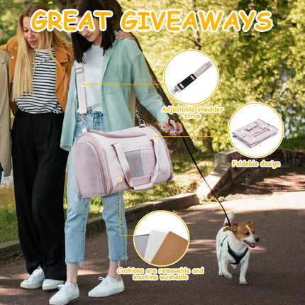 Cute Pet Carrier Backpack - Shoulder & Crossbody, Travel & Hiking, Pink/Black/Peacock Blue/Green
