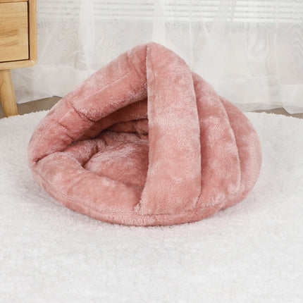 Plush Round Dog Bed - Warm Washable Basket Sofa for Small Dogs & Cats (S/M/L)